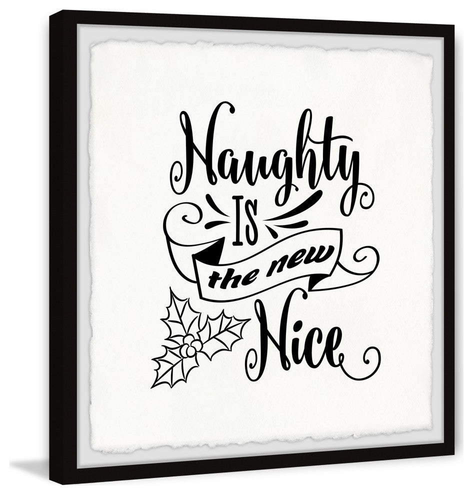 "Naughty Is the New Nice" Framed Painting Print, 18x18