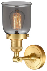 Small Bell 1 Light Sconce, Satin Gold, Plated Smoke