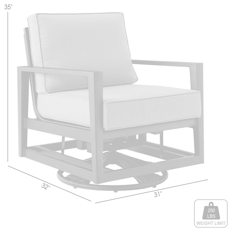 Grand Black Aluminum Outdoor Swivel Glider Chair With Dark Gray Cushions