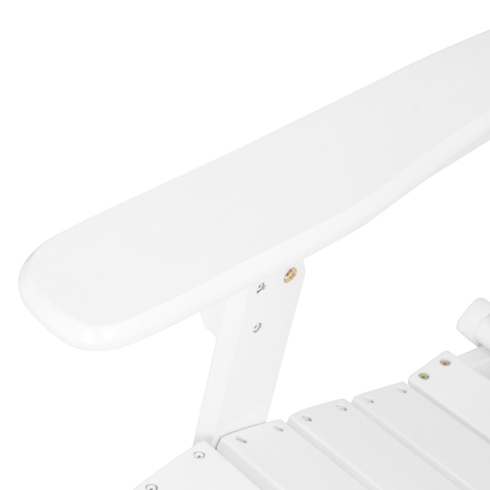 GDF Studio Milan Outdoor Folding Wood Adirondack Chair, White
