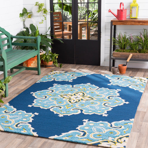 Surya Skye SKE-4005 4'x6' Rug, Navy/Sky Blue/White/Grass Green