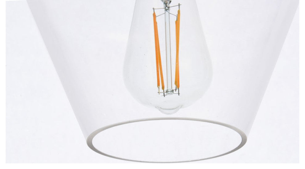 Georgie 1-Light Black and Clear Glass Plug-In Pendant