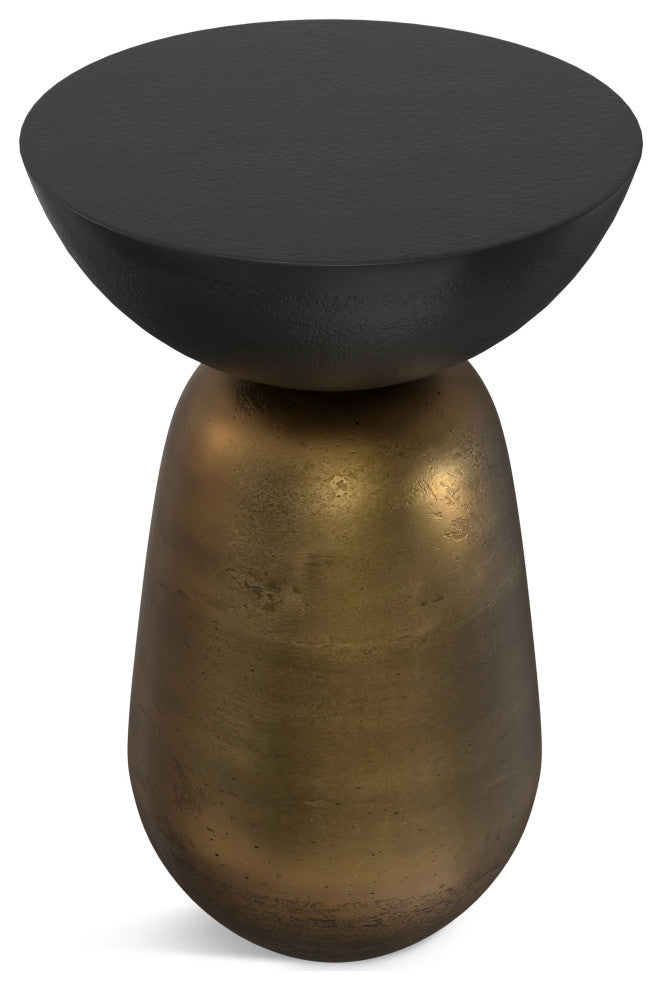 Clement Side Table, Black/ Antique Brass