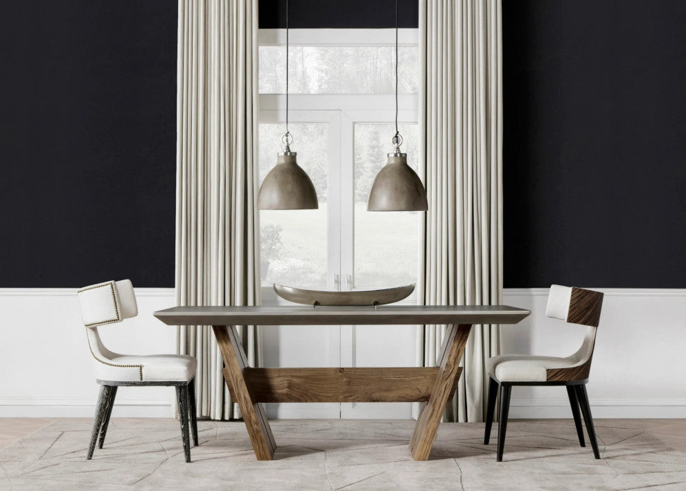 Sonder Living Oscar Dining Chair | Upholstered back / Mezula Oyster