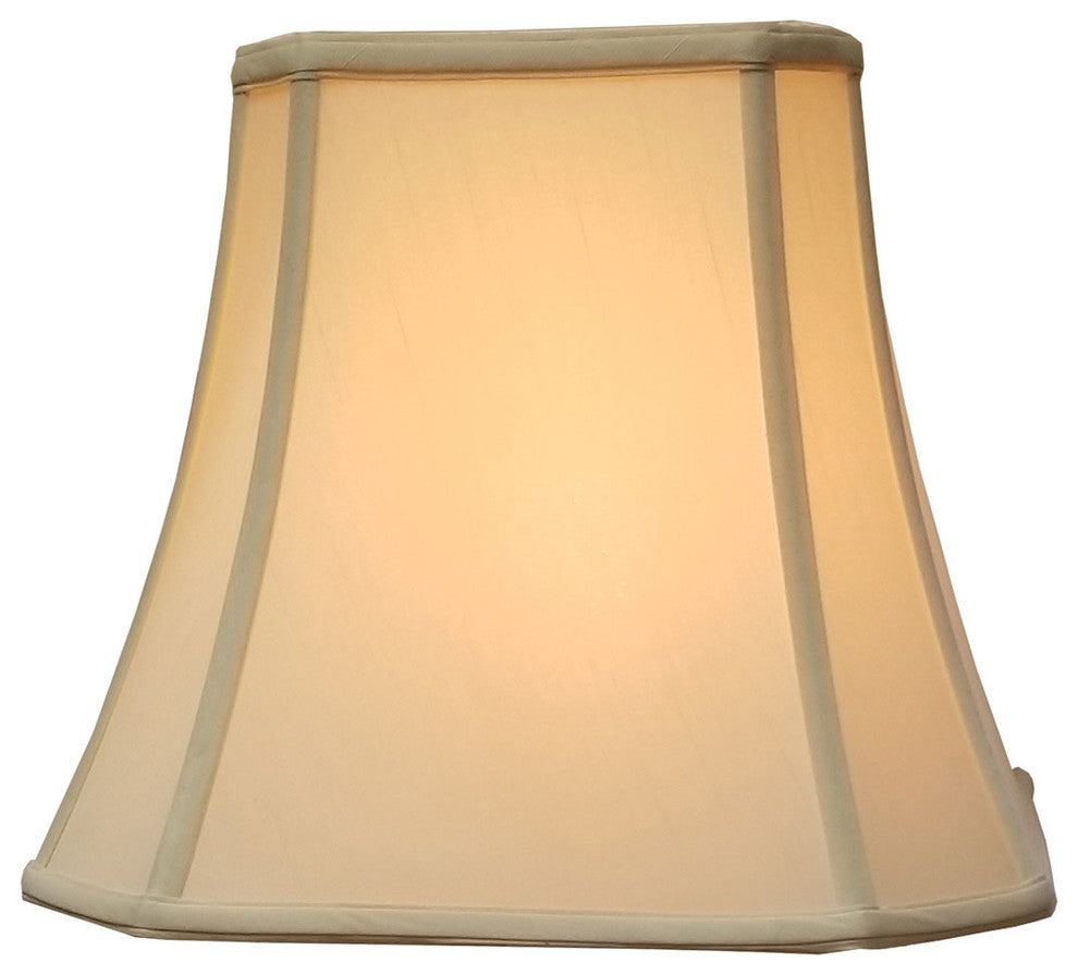 Royal Designs Square Cut Corner Bell Lamp Shade, Eggshell, 9x16x13