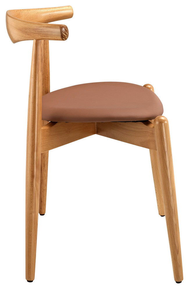 Modern Contemporary Kitchen Wood Dining Side Chairs Set of 4 Natural Tan