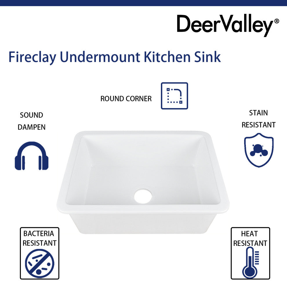 27"L x 19"W Undermount Fireclay Kitchen Sink with Sink Grid and Basket Strainer