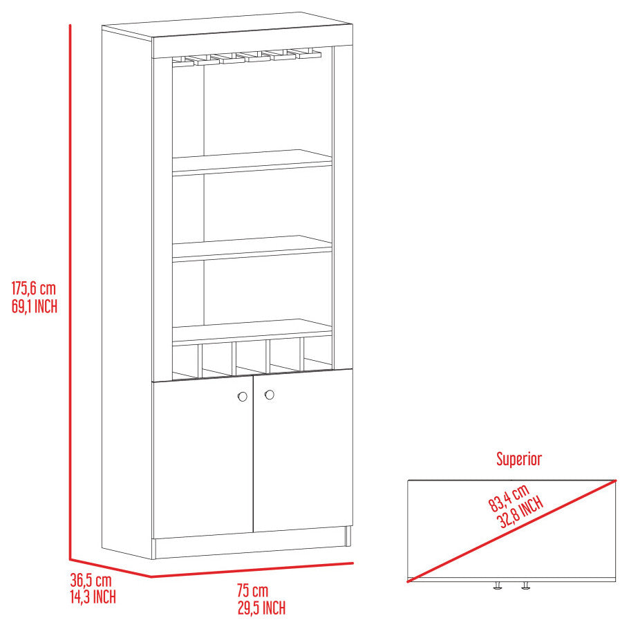 New York Bar Cabinet, Black