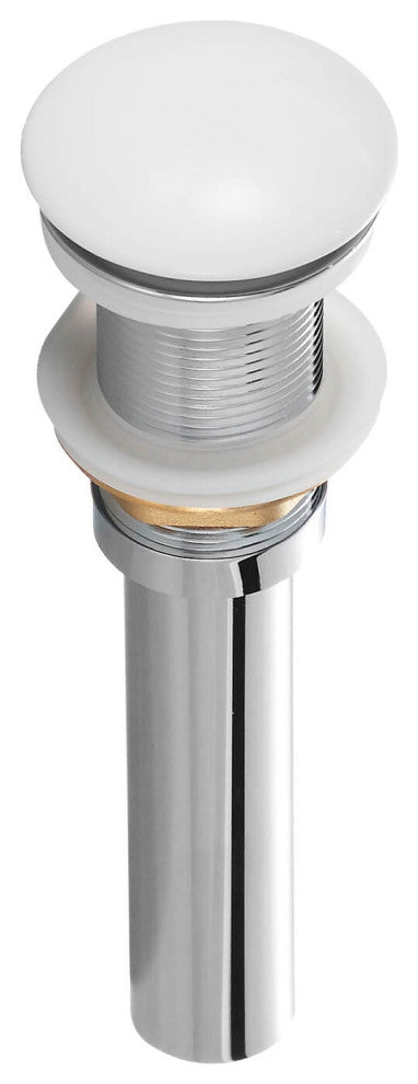 Fine Fixtures Pop-Up Bathroom Sink Drain Without Overflow, White