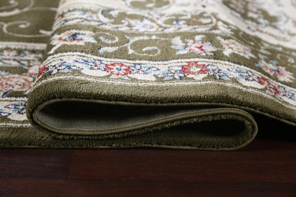 Green Floral Medallion Transitional Turkish Rug Oriental Carpet 8x10