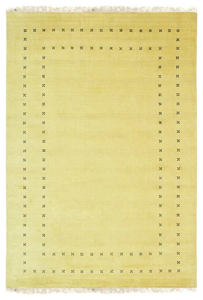 Handmade Wool Yellow Transitional Solid Lori Baft Rug, 8' X 10'
