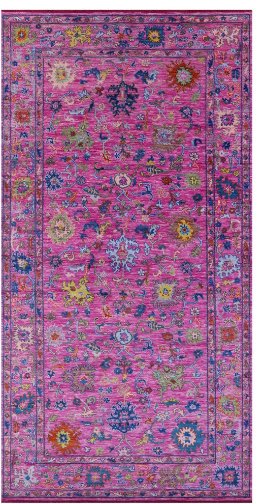 Turkish Oushak Handmade Wool Rug 8' 0" X 15' 8" - Q13635