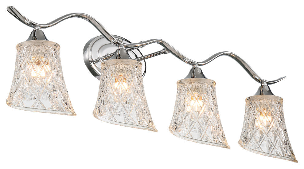 4-Light Dimmable Polished Chrome Vanity Light