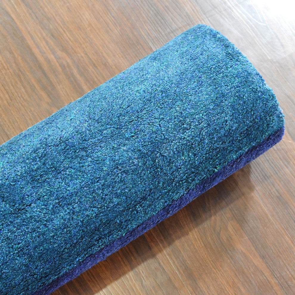 HAND KNOTTED LOOM SILK AREA RUGS-2'6''x12',Runner,Multicolor,Contemporary