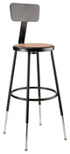 NPS 25"-33" Height Adjustable Heavy Duty Steel Stool With Backrest, Black