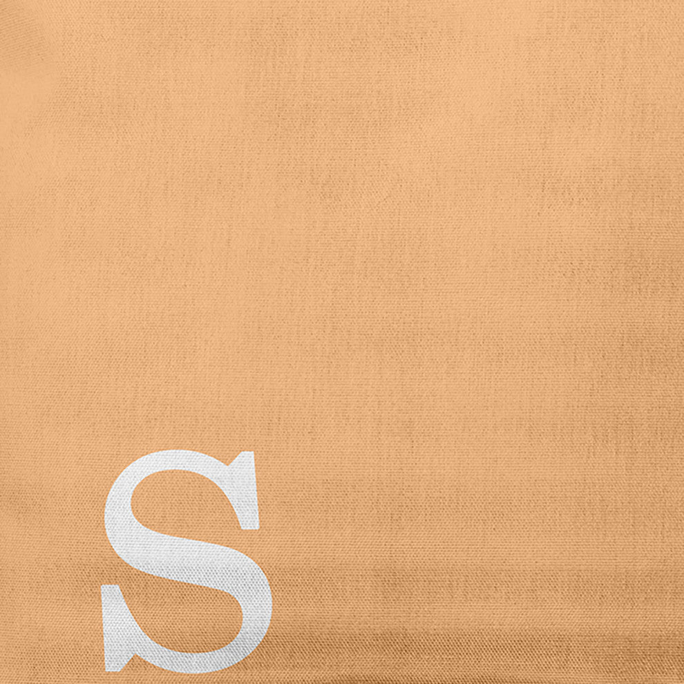 16"x16" Modern Monogram Decorative Throw Pillow, Pale Gold
