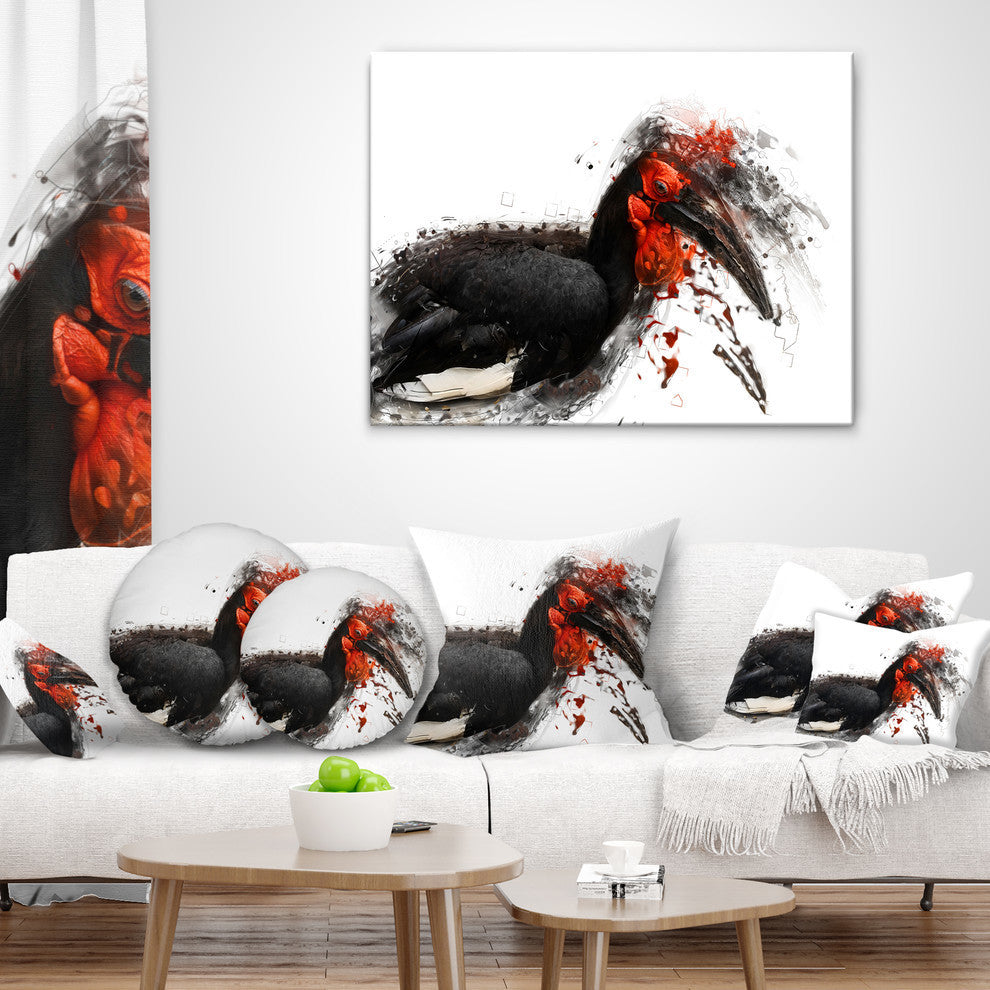 Relaxing Large Exotic Bird Animal Throw Pillow, 18"x18"