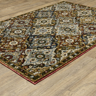 Adeline Traditional Panel Medallions Red/ Multi Area Rug 10' x 13'2"