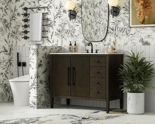 Home Living 42" Single Bathroom Vanity, Chocolate Oak