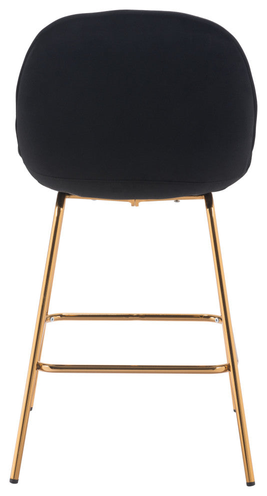 Siena Counter Chair, Set of 2 Black & Gold