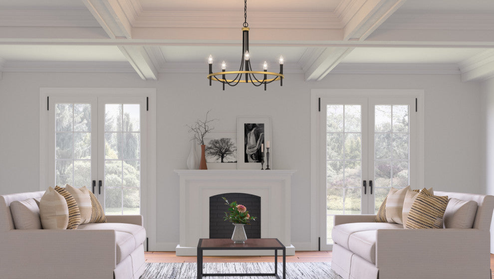 Quoizel LGR5026 5 Light 26"W Taper Candle Style Chandelier - Matte Black