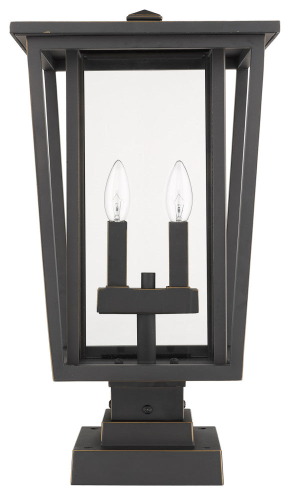 Z-Lite 571PHBS-SQPM Seoul 2 Light 21" Tall Outdoor Pier Mount - Oil Rubbed