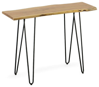 Seti Live Edge Console Table, Natural and Black