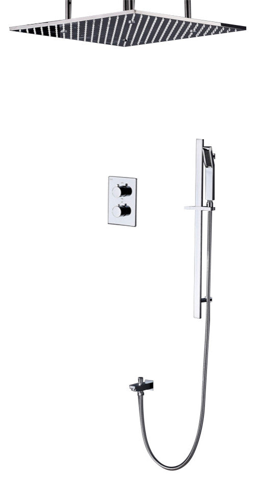 Fontana Sierra Chrome 20 Inch Rainfall Shower Set