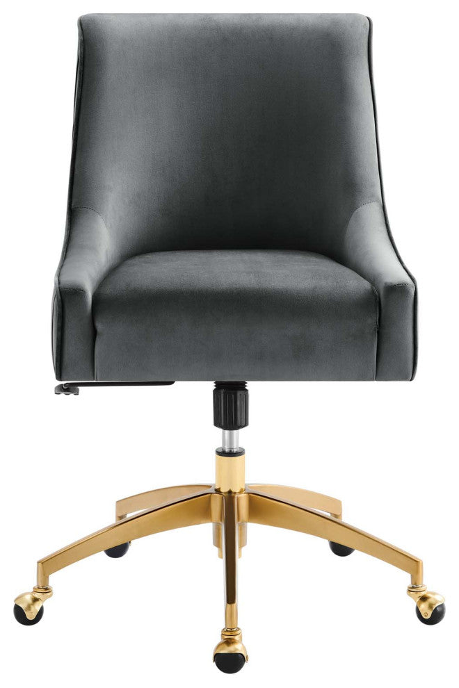 Discern Performance Velvet Office Chair, Gray