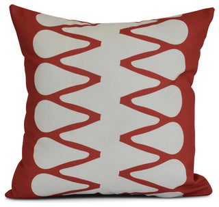 Coral Zipped, Geometric Print Pillow, 20"x20"