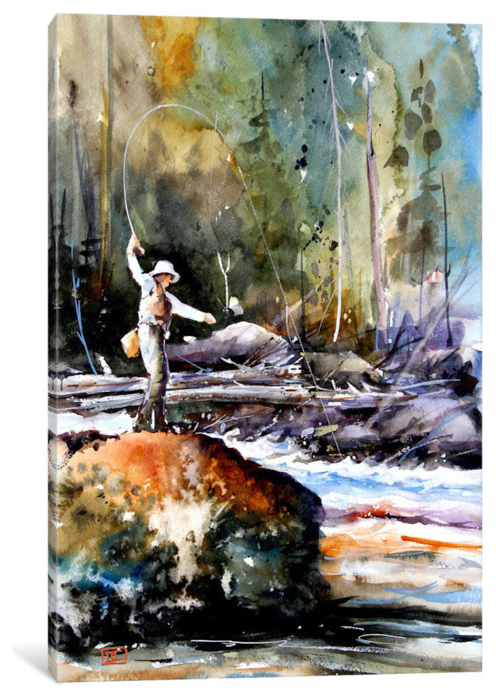 "Fishing in the Wild" by Dean Crouser, 26x18x1.5