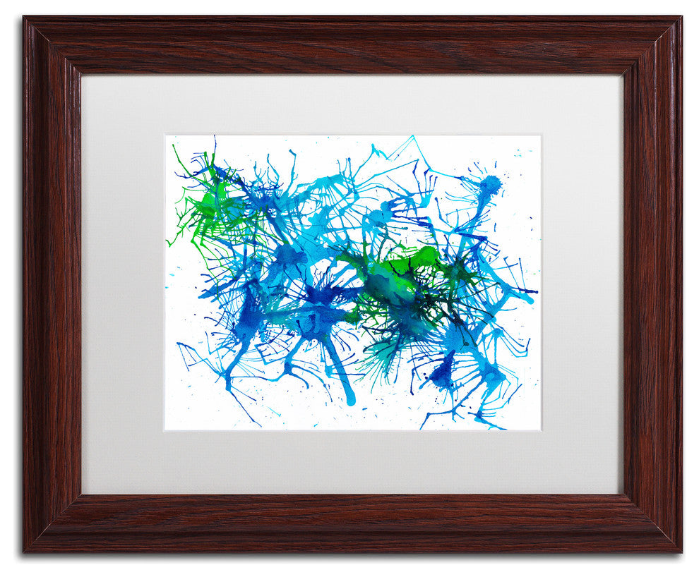 Hello Angel ''Splatters 1'' Art, Wood Frame, White Mat, 14x11