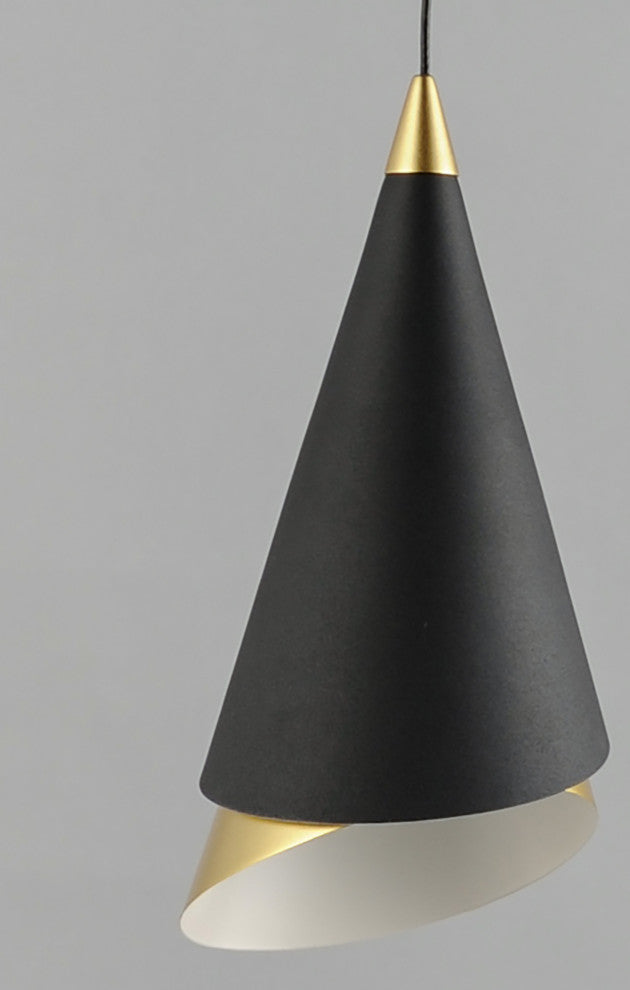 ET2 E21441 Mermaid 5"W LED Mini Pendant - Black / Metallic Gold