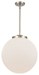 Beacon Pendant, Brushed Satin Nickel, Matte White, Matte White