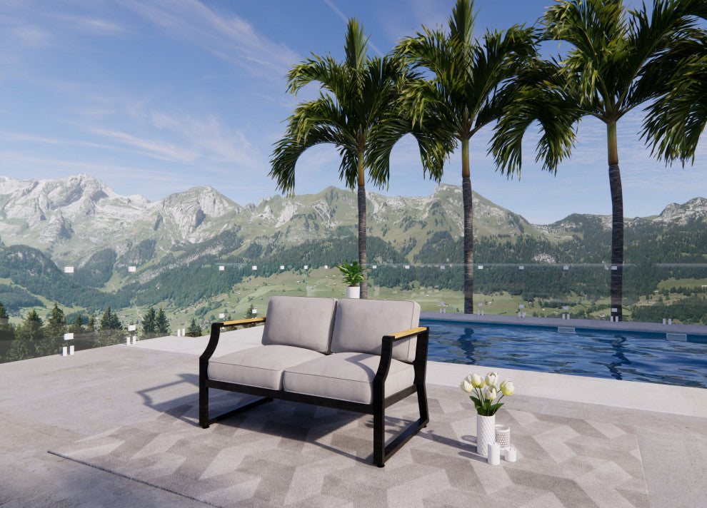 Trouvaille  Patio Loveseat Armchair with Cushion