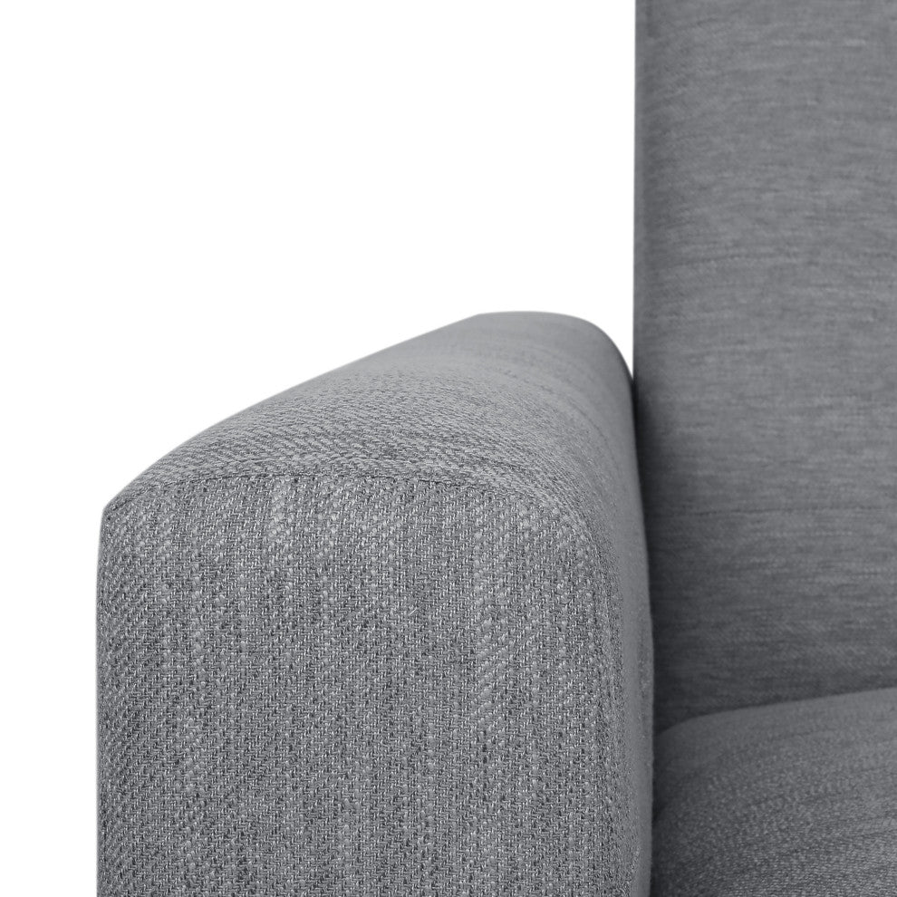 Langseth Contemporary Tufted Pushback Recliner, Grey/Dark Brown, Fabric