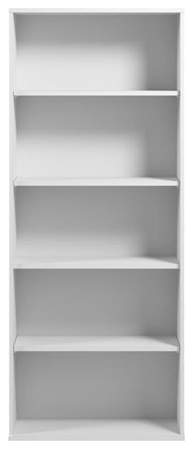 Hustle Tall 5 Shelf Bookcase in White - Engineered Wood