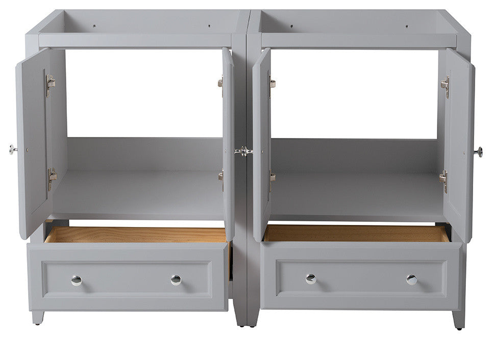 Oxford Traditional Double Sink Bathroom Cabinet, Gray, 48"