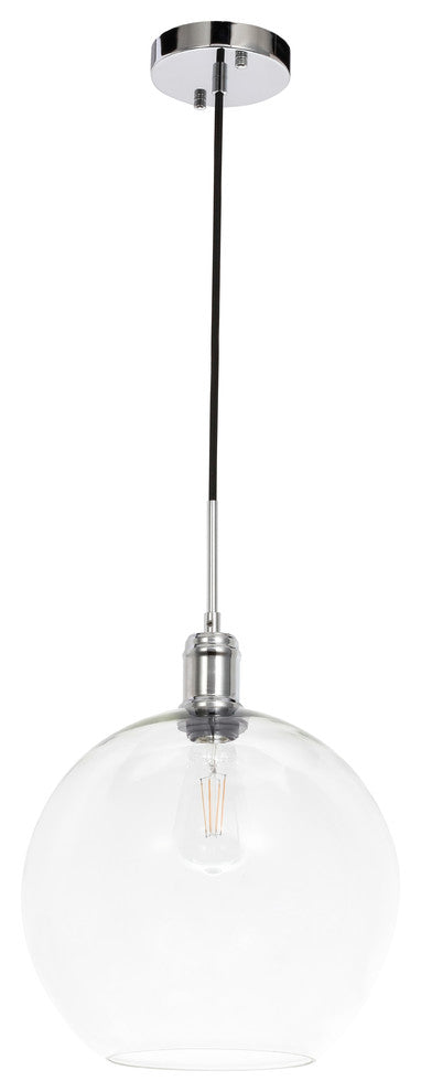 Chrome Finish And Clear Glass 1-Light Pendant