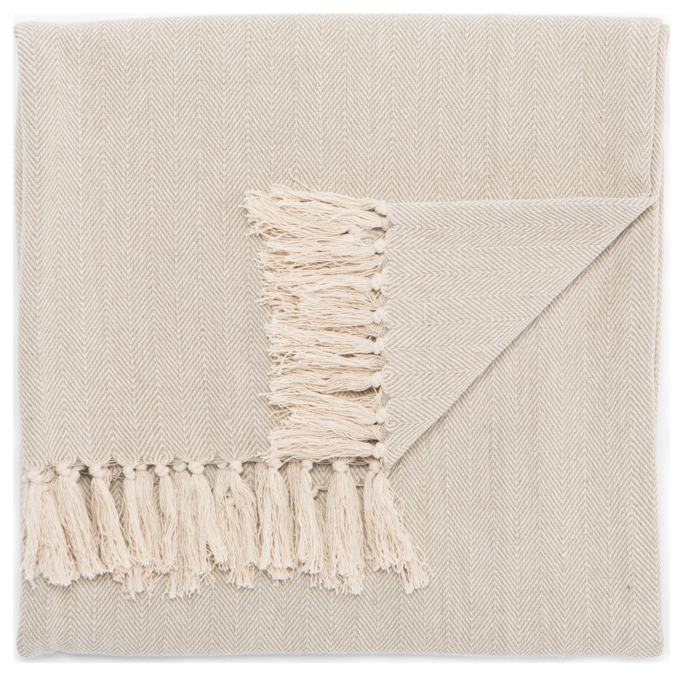 Jaipur Living Cannon Chevron Throw, 50x60, Neutral Gray