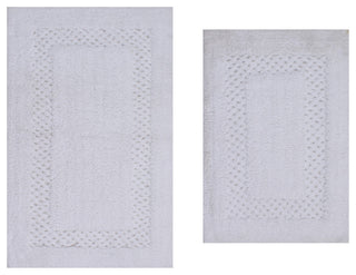 Classy Bath Rugs Set, 2 Piece Set, White