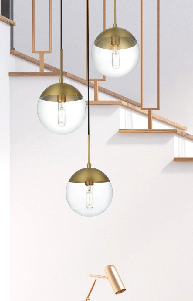 Elegant Lighting LD6069 Eclipse 3 Light 18"W Multi Light Pendant - Black