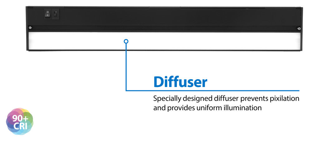 NUC-5 Series Selectable LED Under Cabinet Light, Black, 21.5