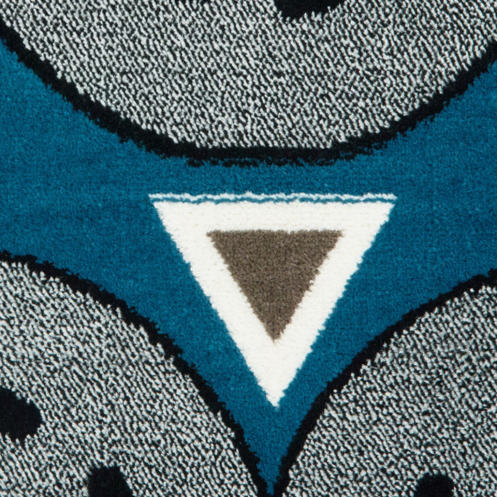 4' x 6' Navy Imaginative Racetrack Area Rug