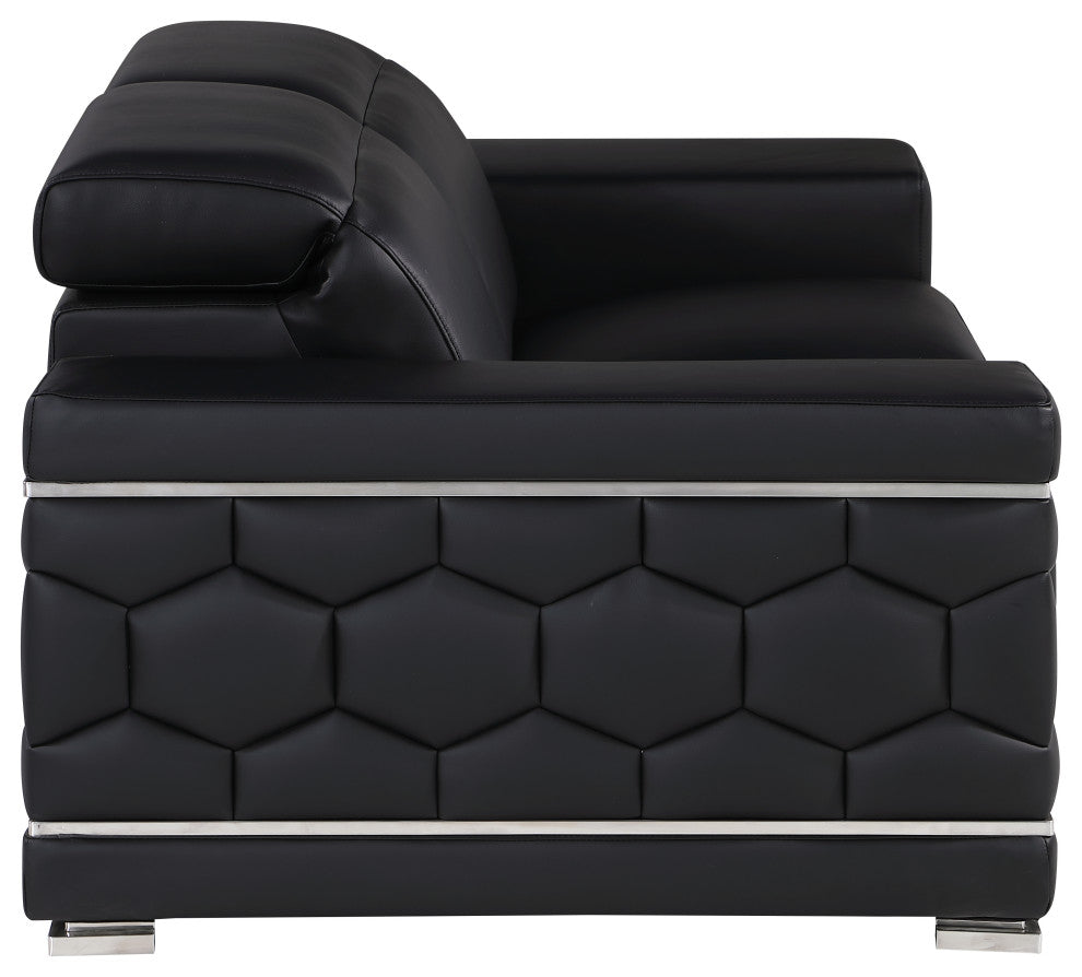 Oliver Genuine Loveseat, Black