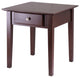 Winsome Wood Rochester End Table with one Drawer Shaker