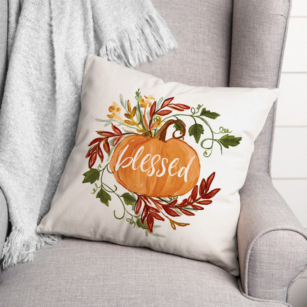 Blessed Pumpkin Vine 18 x 18 Spun Poly Pillow