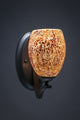 Zilo Wall Sconce, Matte Black, 5" Gold Fusion Glass