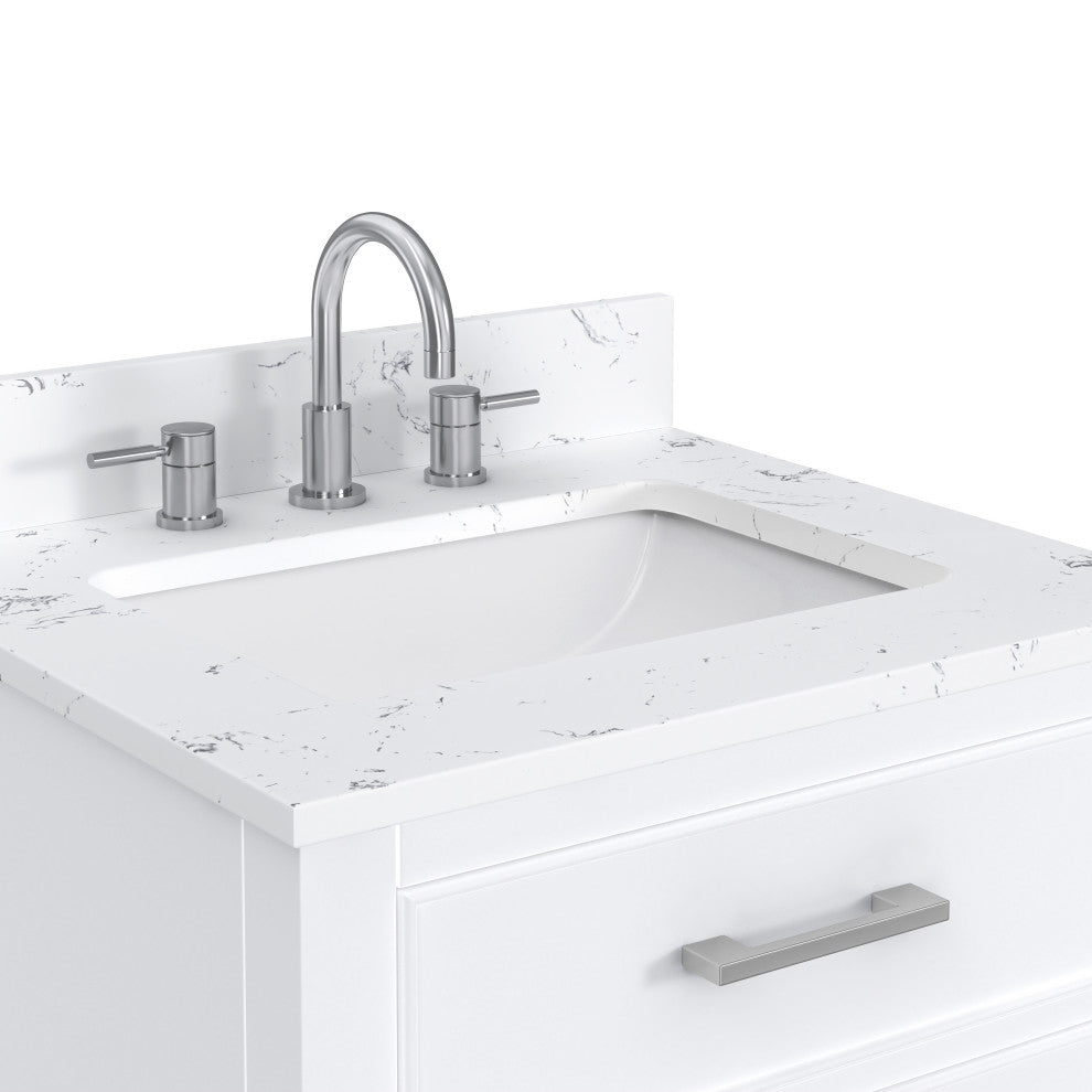 Avanity Brooks 24" Vanity, White and Cala White Engineered Top