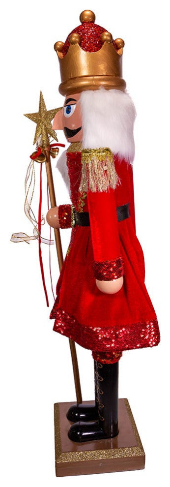 32" Plastic Red and Gold King Nutcracker